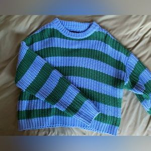 Long blue and green stripped sweater from forever 21